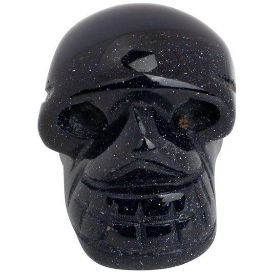 Stone Skull Blue Goldstone