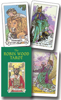 various cards from the Robin Wood Tarot deck
