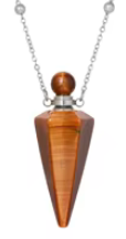 Necklace Pendulum Bottle Tiger Eye Silver