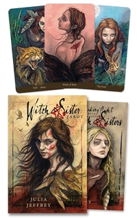 image of various crds from the Witch Sister Tarot deck & Guidebook