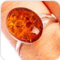 Ring Amber Oval 8