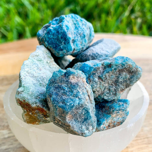 blue and white large rough stones