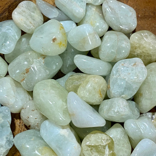 light greenish blue small stones, tumbled but freeform