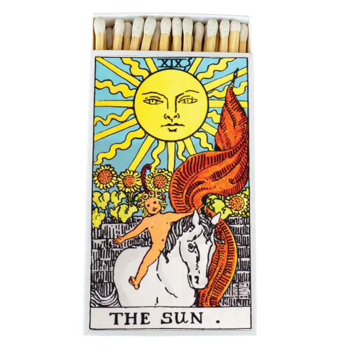 matchboxes feature the Sun Tarot Card on both sides