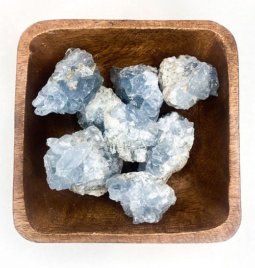 semi-translucent rough light blue stones