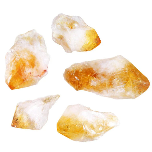 Around 1 inch yellow, orange, and white semi-translucent points.