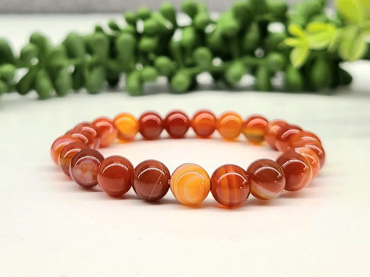 Carnelian Bracelet Stretchable 8MM beads