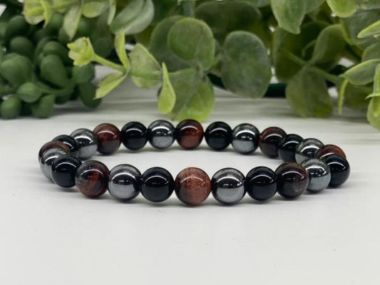 Bracelet Triple Protection Hematite 8mm
