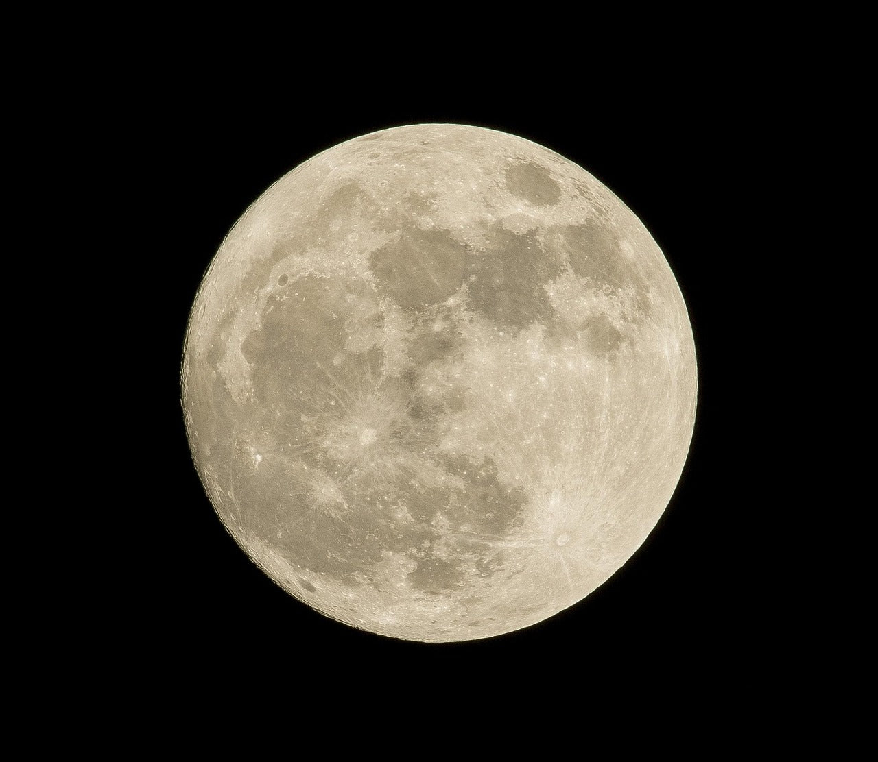 Full moon with a black background