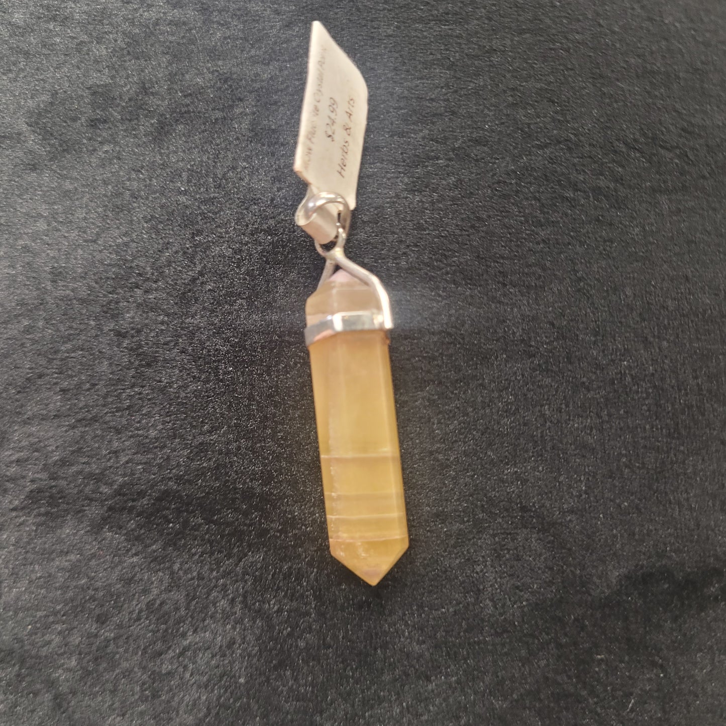 Pendant Yellow Fluorite Crystal Point Lg (BR6)
