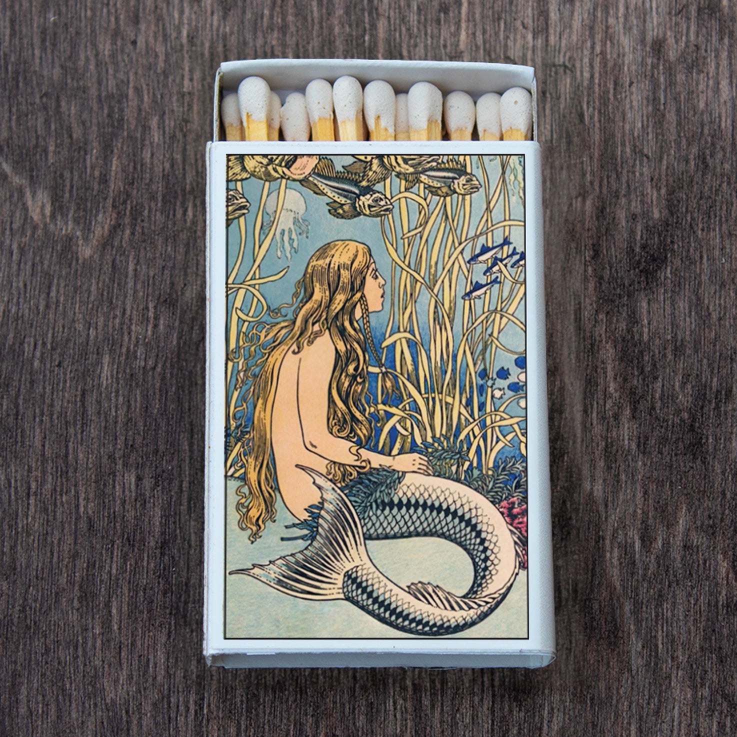 mermaid in an underwater environment, blues